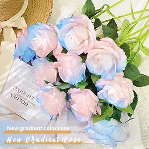 Handmade Simulated <span class=keywords><strong>Red</strong></span> Rose Bouquet Nhân Tạo Lụa Nhựa Wedding Bảng Trang Trí Cho Phòng Khách Khô Hoa Nghệ Thuật Khái Niệm - Product Image 2