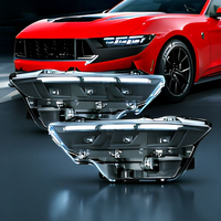 Ensemble de phares LED modifiés, 4 faisceaux bas, 6 faisceaux hauts, lentille haute luminosité, lampe de remplacement pour Ford Mustang 2024 et modèles ultérieurs