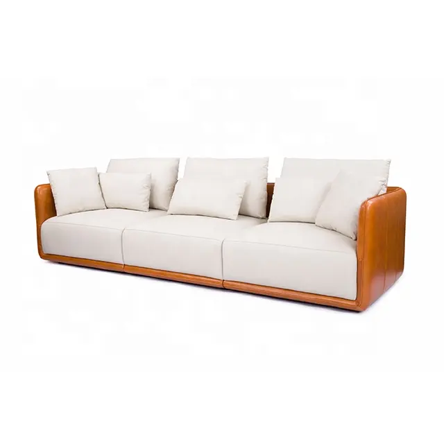 Hot Sale Modern White Leather Sofa Set Furniture Modern 321 Sofa leather Living Room Sofas