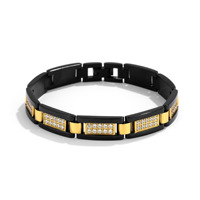 Bracelet tendance en acier inoxydable 316 plaqué sous vide, maillons de chaîne, micro-diamants faits à la main, unisexe, cadeau de mode