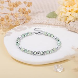 Bracelet en acier inoxydable avec perles <span class=keywords><strong>de</strong></span> <span class=keywords><strong>pierre</strong></span> <span class=keywords><strong>de</strong></span> <span class=keywords><strong>lune</strong></span> et amazonite pour femme - Cadeau pour joueuses <span class=keywords><strong>de</strong></span> volley-ball, fête des mères, anniversaire, Noël - Product Image 6