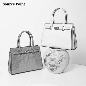 कस्टम लक्जरी चमड़े के बैग क्रोकोडाइल पैटर्न टोटे बैग के साथ टोटे बैग बैग असली चमड़े की बड़ी क्षमता वाली महिला हैंडबैग - Product Image 1