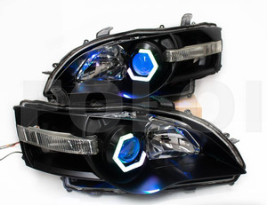 ไฟหน้าปรับโฉมใหม่80มม. LED RGBW Angel Eye HEX แสง DRL Halo Ring การควบคุมด้วย BT APP - Product Image 4