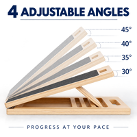Planche inclinée en bois personnalisable avec logo gravé, portable et durable, pour étirement des mollets, 4 angles réglables, poignée de transport, pieds antidérapants, pour la maison