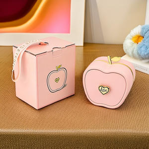 Rose éternelle motif carré personnalisé boîte-cadeau de bijoux de Noël et de la Saint-Valentin avec motif de pomme pour emballage de colliers - Product Image 6