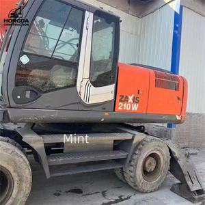 Excavadora de ruedas Hitachi ZX210W 210 de segunda mano en pintura original Excavadora de ruedas Hitachi ZX210W ZX210 usada para la venta - Product Image 3