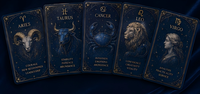 Offre Spéciale : Impression Personnalisée de Cartes de Tarot et de Jeux d'Oracle avec Livret – Les Douze Signes du Zodiaque, Bordure Métallisée, Journal
