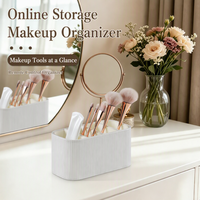 Organisateur de bureau en cuir PU de qualité supérieure avec compartiments pour manettes, lunettes, cosmétiques, papeterie, pour table de chevet et maison