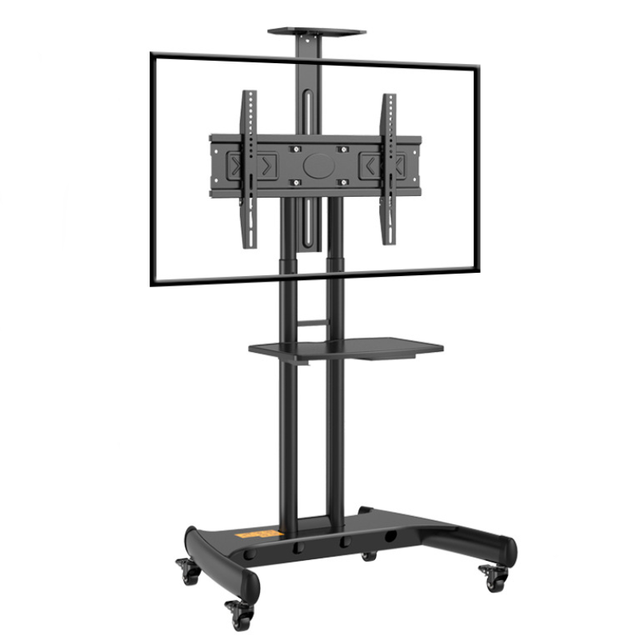 Factory Custom Iron Mobile TV Cart for 32-70" Flat Panel TVs with Storage Shelf Portable Tv on Wheels with CD DVD Tray