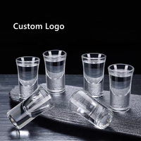 Gelas Shot Mini Grosir 15ml 30ml Logo Custom Transparan Gelas Shot Tequila Alas Tebal