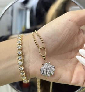 Joyería Fina Personalizada, Colgante de Concha Sólida Real, Oro Rosa, Amarillo y Blanco de 9k, 10k, 14k y 18k, Diamante/Gema de Laboratorio, Fabricación en Fábrica - Product Image 3