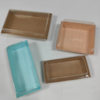 Boîte en papier kraft brun recyclable, enroulable, avec fermeture magnétique, poignée, revêtement UV, durable, écologique, pour l'emballage alimentaire (gâteaux, sushis)