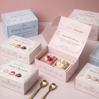Caja de Donuts de Papel Ecológico Personalizada con Ventana Transparente y Logotipo en Dorado para Pastel, Galleta, Repostería y Postre - Empaque de Panadería Reciclable