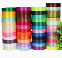 Ruban en satin de polyester tissé à la main de 2 cm, en rouleau, vente en gros, pour emballage cadeau, boîte, décoration florale, pâtisserie, anniversaire, fête