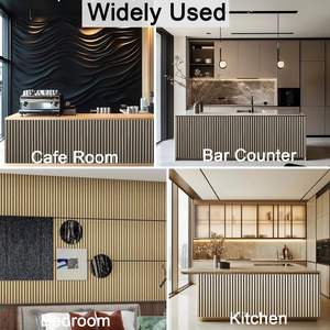 Prix <span class=keywords><strong>moins</strong></span> <span class=keywords><strong>cher</strong></span> Panneaux muraux à lattes acoustiques en bois Panneau cannelé Design mural pour salon - Product Image 5