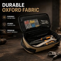 Sac à outils portable compact en tissu Oxford durable, multi-poches, organisateur de rangement pour outils de réparation, électricien