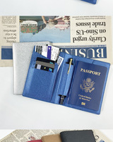 Porte-passeport, portefeuille, accessoires de voyage, blocage RFID, étui à cartes en cuir PU, clip pour passeport pour femmes et hommes