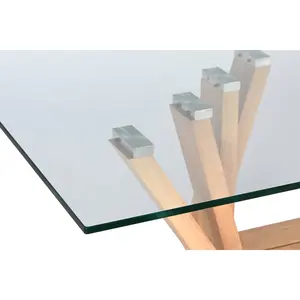 <b>Walnut</b> Crystal <b>Coffee</b> <b>Table</b> 130x70x42 10mm: Natural - Product Image 2