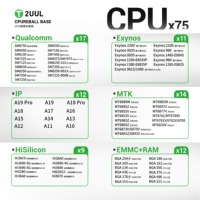 2UUL BH17 Plateforme de Reballing Magnétique Double Face pour CPU, Gabarit de Reballing CPU, 75 Pièces/Kit pour Réparation de CPU EMMC+RAM iPhone Android