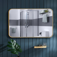 Miroir mural décoratif rectangulaire or, livraison gratuite depuis la chine, pour la décoration de maison, salon, salle de bain