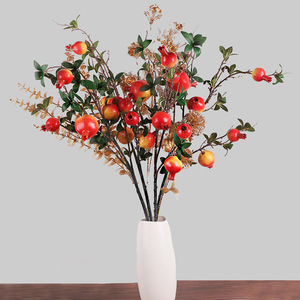Branches de fruits de grenade simulées, décorations artificielles pour la maison, accessoires de mariage, ornement de fleurs en soie de 10cm-30cm - Product Image 1