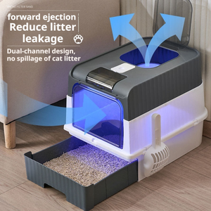 Caixa de Areia para Gatos Extra Grande de Plástico Premium OEM/ODM com Paredes Altas e Pá Reforçada para Uso Doméstico - Product Image 4