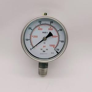 Todo o aço inoxidável resistente à corrosão e à temperatura 316SS Manômetro Óleo Enchido Manômetro de Pressão de 4 Polegadas - Product Image 1