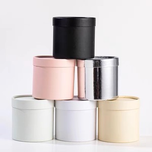 Scatola per Fiori Cilindrica Piccola in Argento Bianco e Nero, Contenitore per Composizioni Floreali Fai-da-Te, Scatola per Fiori Natalizia, Regalo per la Festa della Mamma - Product Image 4