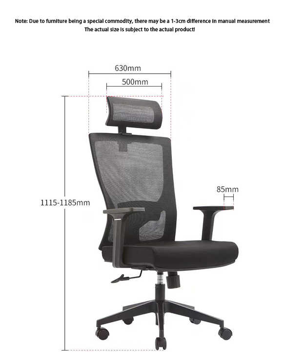Chair with Adjustable Height and Rotating for Manager and Staff Simple Modern High Back Swivel Black Visitor Work Office Chair