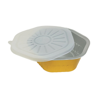 Conteneur en aluminium hexagonal doré robuste de 400 ml, boîte en aluminium jetable épaissie pour la cuisson et l'emballage alimentaire à emporter