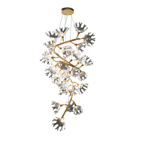 Lustre artistique en cuivre massif, éclairage créatif de luxe léger pour escalier de villa, duplex et salon
