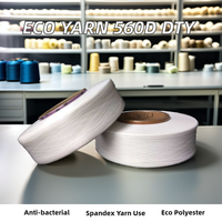 Fil à tricoter Polylion GRS certifié, Spandex 560d DTY blanc/noir, fabriqué à partir de matériaux recyclés pour bande élastique