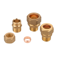 Fitting Ferrule Kuningan Tekanan Tinggi, Adaptor Sambungan Cepat Ulir Jantan, Fitting Pipa Tembaga untuk Sistem Kolektor Surya