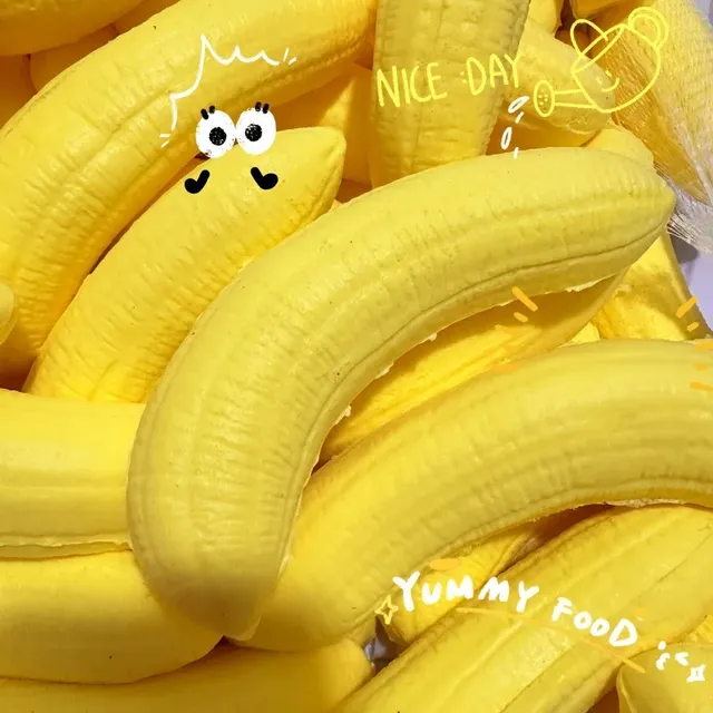 Kawaii Soft Banana Squishy Toy Slow Rising Yellow Banana Flesh Rebound Squeeze Toy Anti Stress Release Ball Hand Relax Gifts
