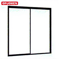Pintu Geser Patio Kaca Tempered Berlapis Ganda Aluminium Hitam Rangka Tipis Modern OPUOMEN NFRC Tahan Badai