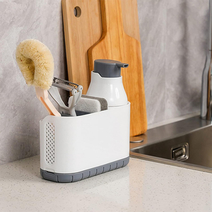 WOKA Organisateur d'évier <span class=keywords><strong>de</strong></span> cuisine Porte-éponge Distributeur <span class=keywords><strong>de</strong></span> savon Épurateur Égouttoir Accessoires <span class=keywords><strong>de</strong></span> <span class=keywords><strong>vaisselle</strong></span> Évier Caddy avec plateau d'égouttage - Product Image 3