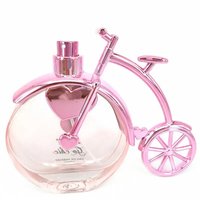 Vente en gros bouteilles de parfum réutilisables en forme de vélo de luxe pour femme rose bule pour emballage de bouteille en verre cosmétique