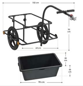 Remorque pliable pour vélo d'extérieur, avec poignée de rangement, porte-bagages - Product Image 6