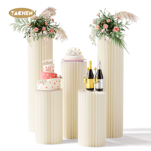 Yachen gấp hình trụ tráng miệng bánh hiển thị đứng giấy kraft Roman cột trang trí cho các bên đám cưới sinh nhật trang trí nội thất - Product Image 1
