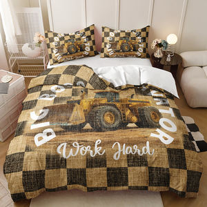 Ensemble <span class=keywords><strong>de</strong></span> literie pour enfants Monster Truck garçon dessin animé <span class=keywords><strong>Housse</strong></span> <span class=keywords><strong>de</strong></span> <span class=keywords><strong>couette</strong></span> 3 pièces Tissu en microfibre écologique Personnalisé - Product Image 4