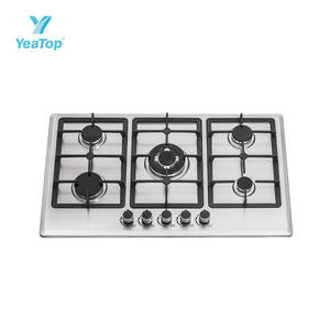 Estufa de Gas Empotrable de Acero Inoxidable de 90cm x 86cm con 5 Quemadores y Dispositivo de Seguridad con Protección Contra Llamas, Electrodoméstico de Cocina - Product Image 5