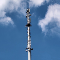 Tiang Antena Komunikasi Baja Galvanis 4g/5g 30m 40m 50m 60m yang Dapat Disesuaikan, Tiang Telekomunikasi Tinggi, Monopole, Menara Monopole