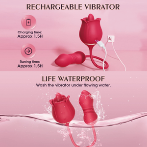 Gf <span class=keywords><strong>Maker</strong></span> 3 In 1 Clitoris Stimulator Tong Likken Thrusting G Spot <span class=keywords><strong>Dildo</strong></span> Vibrator Met 9 Modi Clitoris Tepel Licker voor Vrouwen - Product Image 5