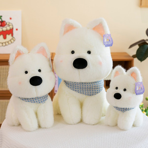 Peluche Realista de Cachorro, Adorable Muñeco de Perro Sentado con Bufanda, Juguete de Confort <span class=keywords><strong>para</strong></span> Niños Pequeños, Regalo <span class=keywords><strong>para</strong></span> Amantes de las Mascotas - Product Image 4