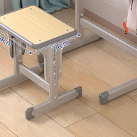 Ensemble bureau et chaise d'étude pour enfants avec crochet latéral et rangement sous le bureau, hauteur réglable pour enfants