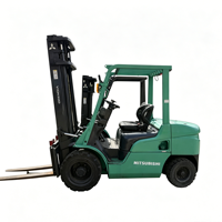 Chariot élévateur diesel Mitsubishi d'occasion de 3 tonnes du Japon avec déplaceur latéral hydraulique, pneus pleins, freinage rapide, levage de mât fluide - Bon prix