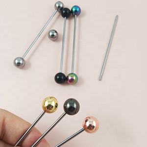 Regali personalizzati barre portachiavi riutilizzabili metalliche fai-da-te vite a doppia testa filettate 2mm portachiavi con perline vuote con palline - Product Image 6