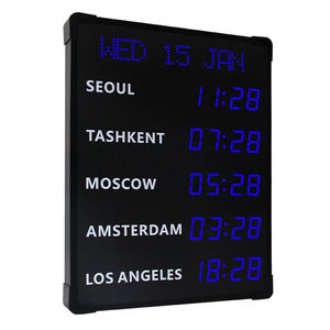 Reloj mundial digital LED <span class=keywords><strong>de</strong></span> precisión CP34 Zonas horarias elegantes con fecha electrónica y nombres <span class=keywords><strong>de</strong></span> zona <span class=keywords><strong>de</strong></span> vinilo - Product Image 5