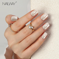 Pointe de faux ongles carrée courte en acrylique chromé brillant 30pcs Gel Stick on Artificial Gel Tip Nails Réutilisable Soft Gel Press on Nails