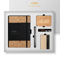 Carnet en liège écologique OEM, stylo, horloge numérique en bois de bambou, porte-clés en cuir, porte-cartes – Cadeaux d'entreprise de luxe pour clients